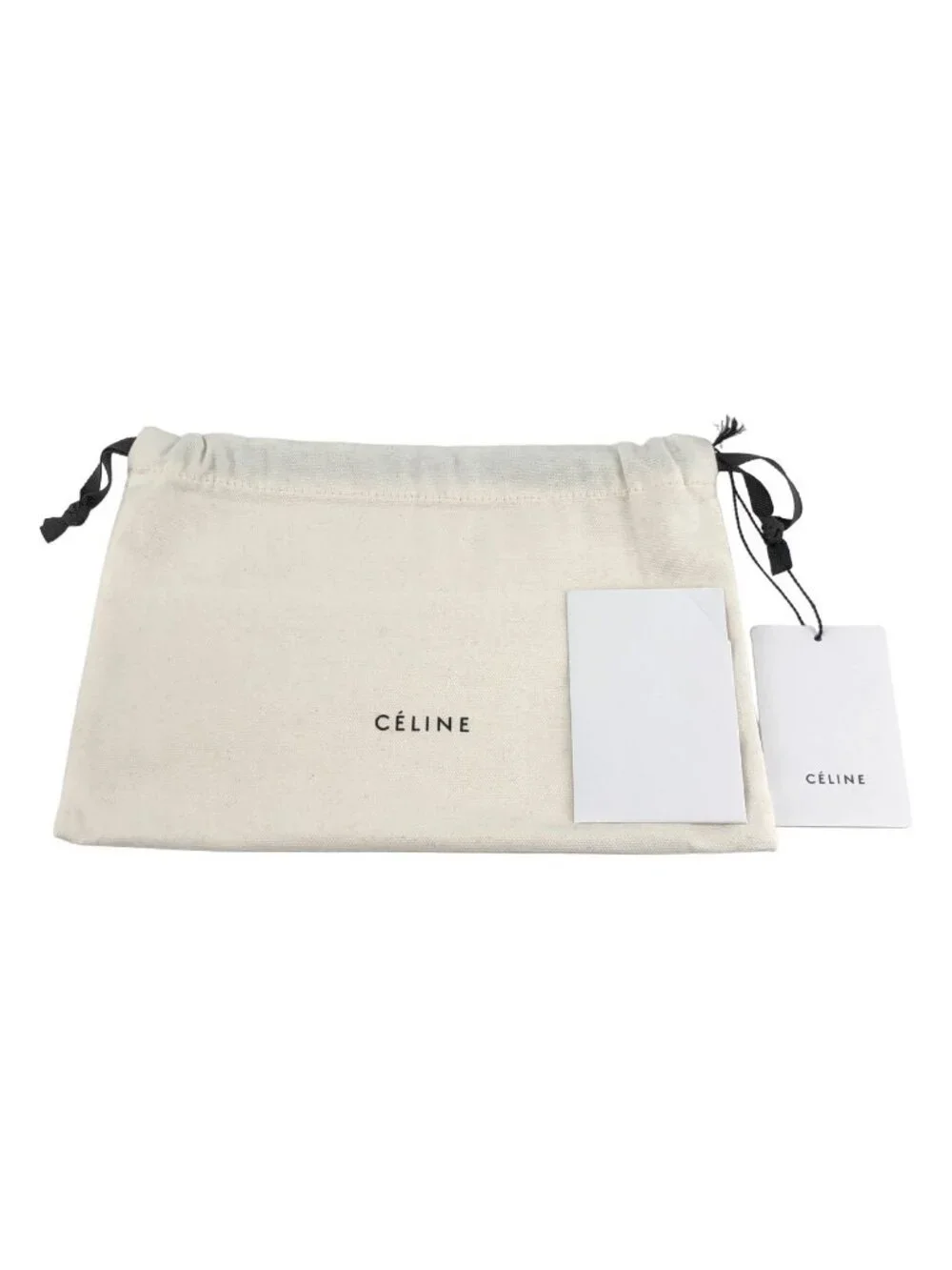 Celine C Charm Quilted Leather Pouch Black